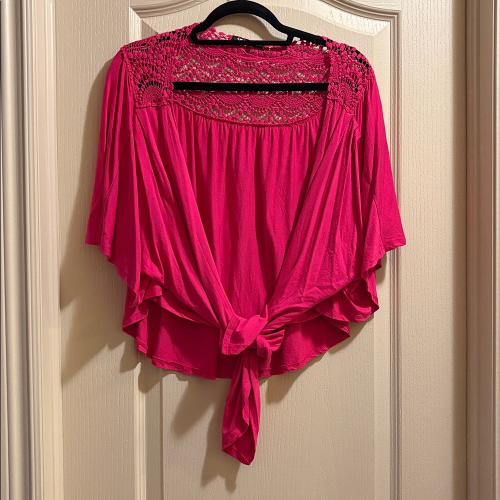 George Hot Pink Crochet Bolero